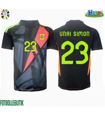 Spanien Unai Simon #23 Målvakt Bortatröja EM 2024 Kortärmad